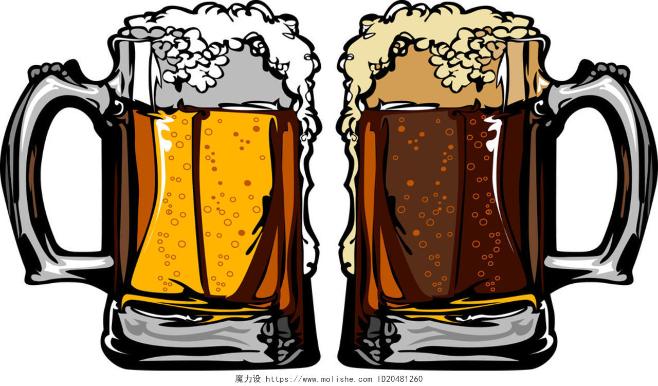 卡通矢量图像的啤酒杯子